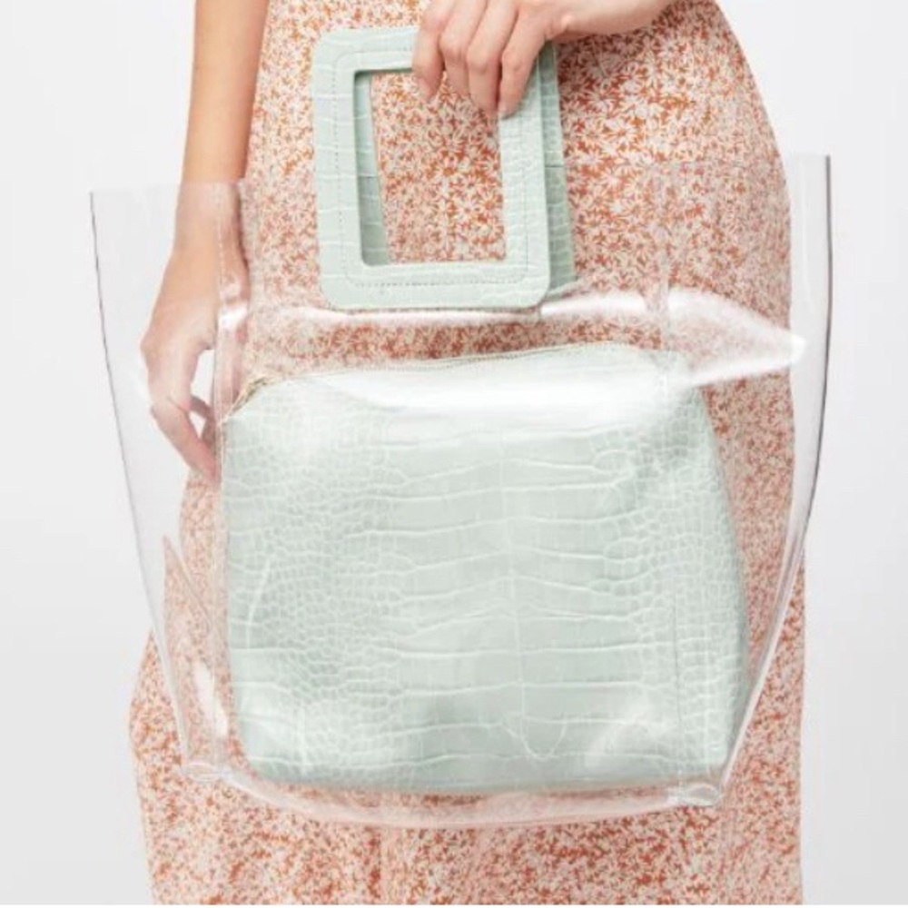 Urban Expression Siesta  Clear PVC Tote Bag and White Pouch.